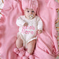 "She's Here" Knit Romper - Snow (NB)