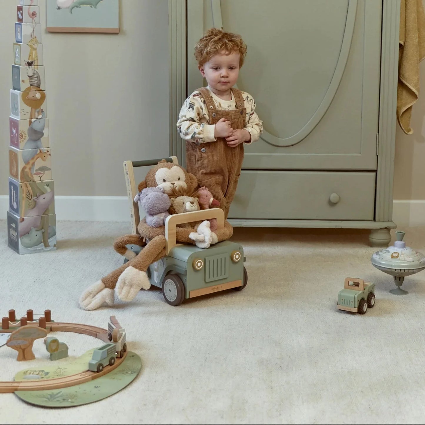 Little Dutch Safari Wooden Safari Car Walker