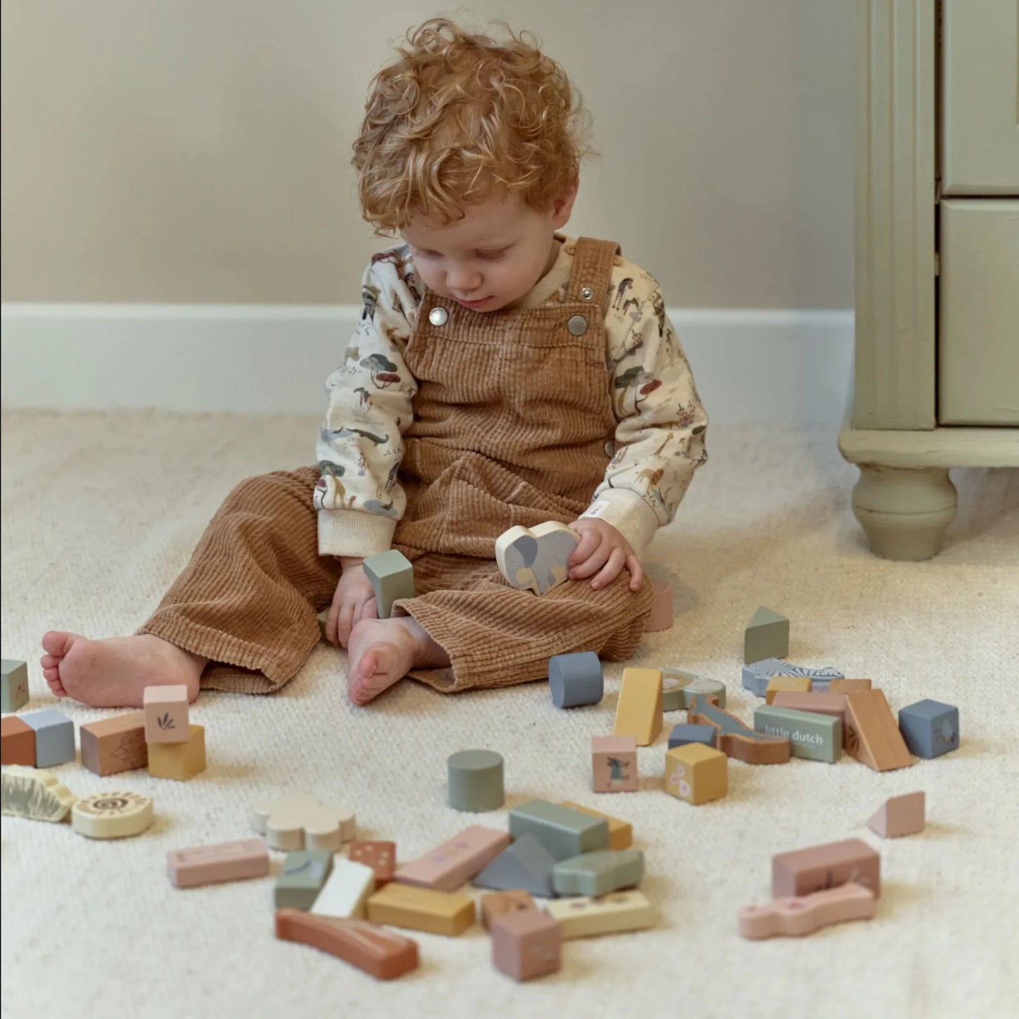 Little Dutch Safari Friends Wooden Building Blocks