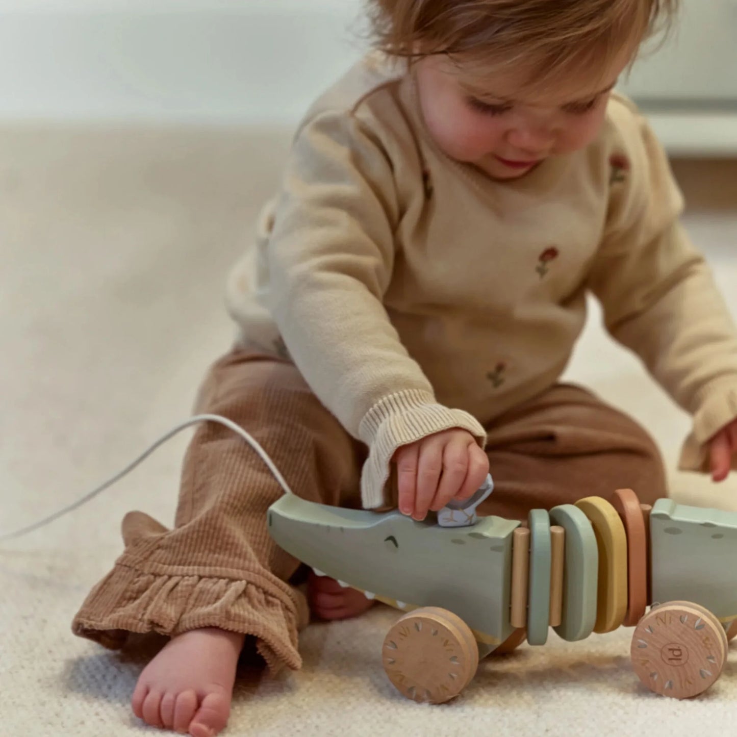 Little Dutch Wooden Pull Along Crocodile
