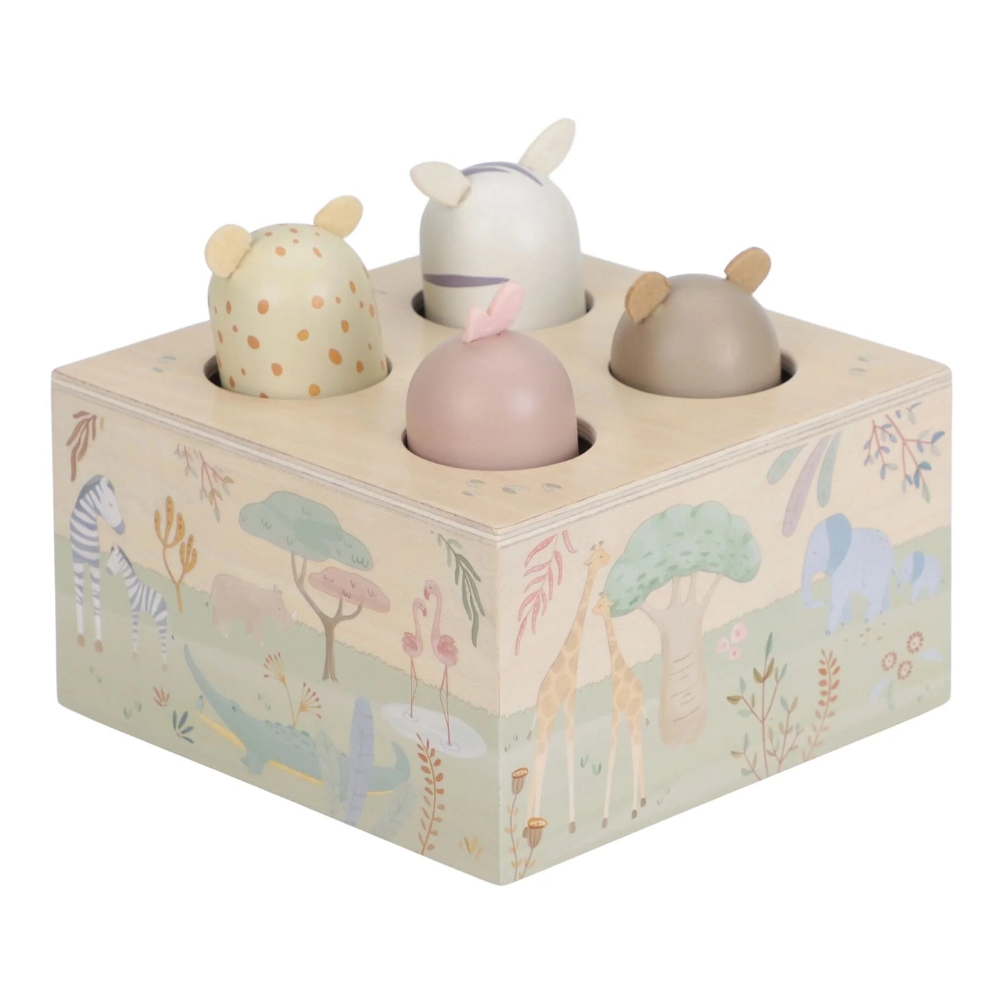 Little Dutch Safari Friends Wooden Pop-Up Toy