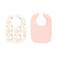 Roll Neck Bib 2pk - Pink Flower