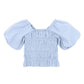 Piccolina Shirred Balloon Top - Baby Blue