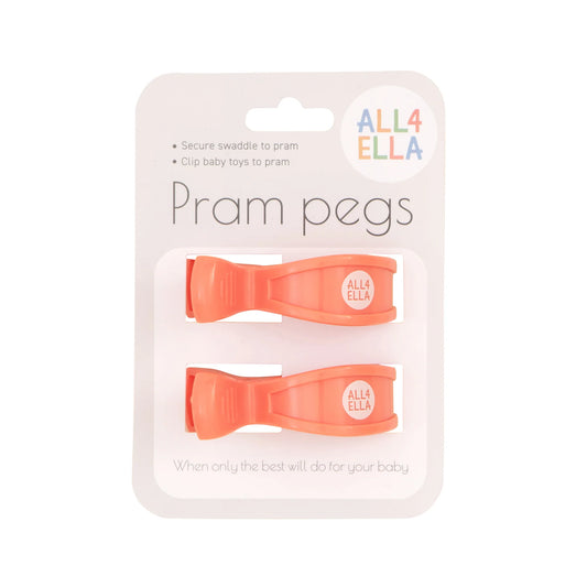 Pram Pegs 2 Pk - Coral