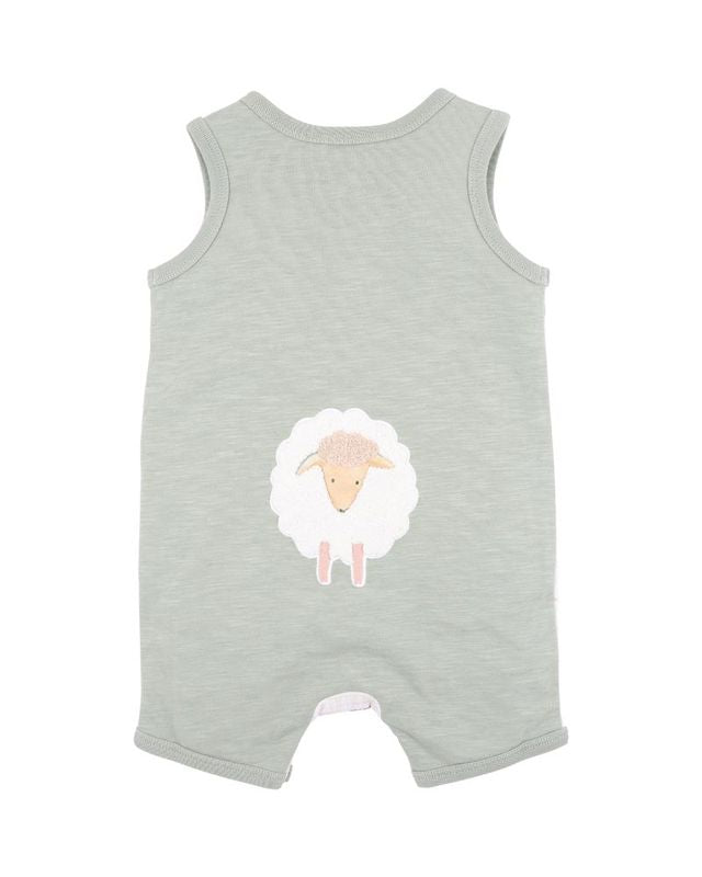 Clayton Sheep Romper - Clayton Print