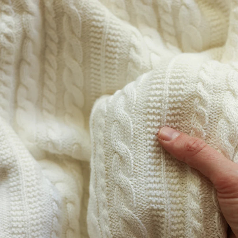 Knitted Baby Blanket - White