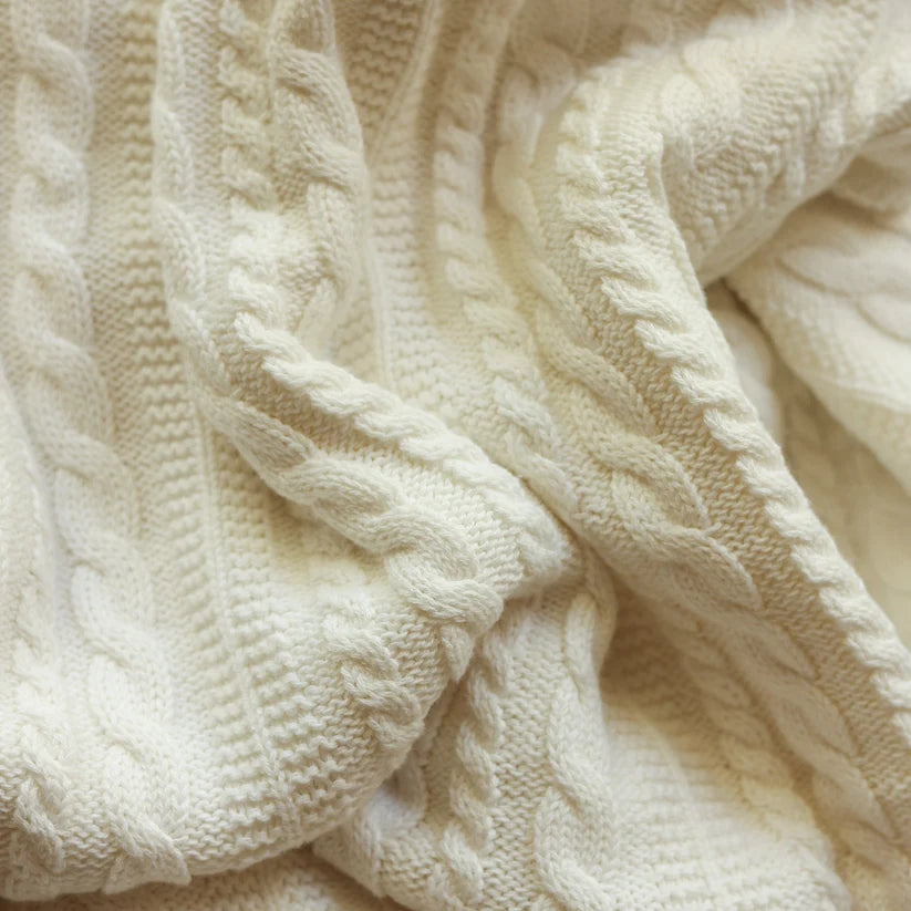 Knitted Baby Blanket - White