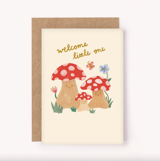 Card - Welcome Little One Mushroom