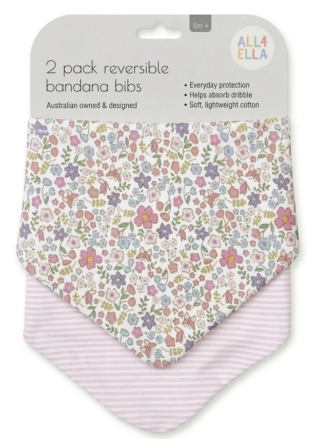Bandana Bibs 2pk - Blossom