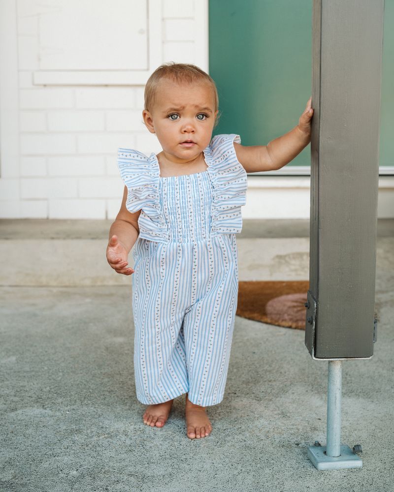 Piccolina Stripe Playsuit - Blue/White Stripe