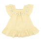 Libby Check Dress w Emb Yoke - Yellow Check
