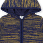 Fleck Knit Zip Jacket - Navy