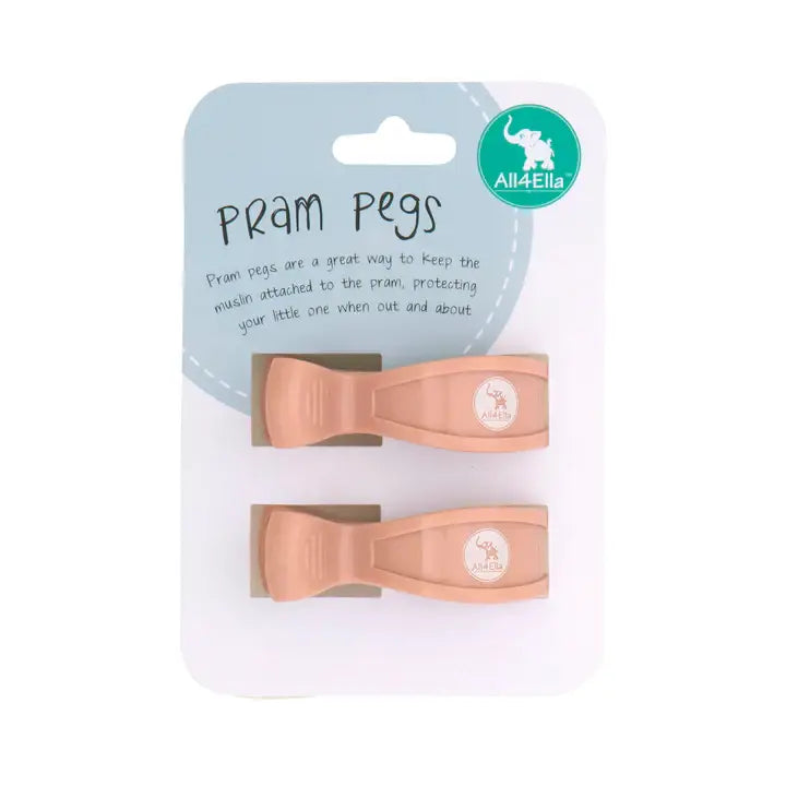 Pram Pegs 2 Pk - Peach