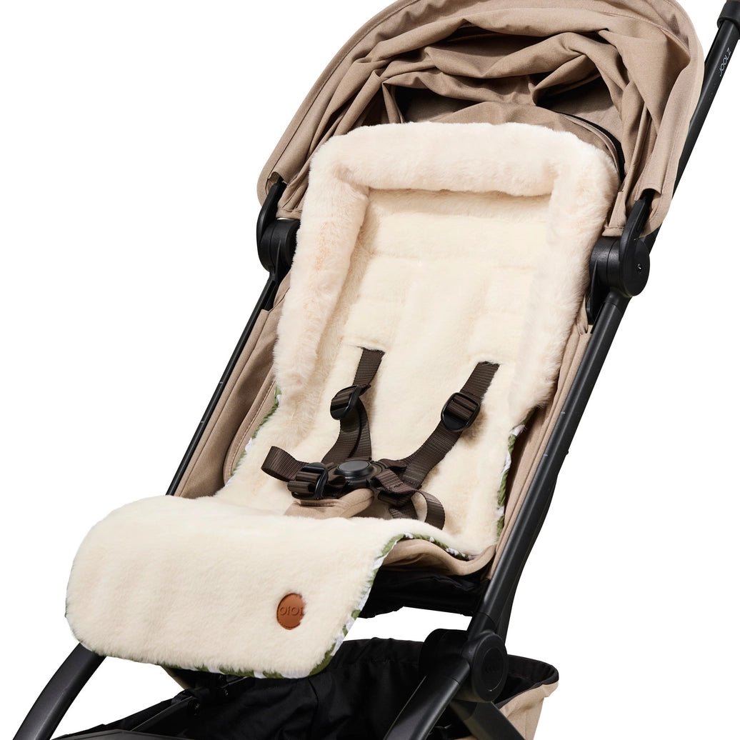 Cozy fleece Pram Liner - Green Squiggle
