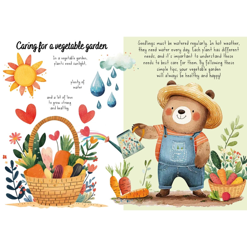 Magic Water Puzzle & Book Set - Vegetable Garden