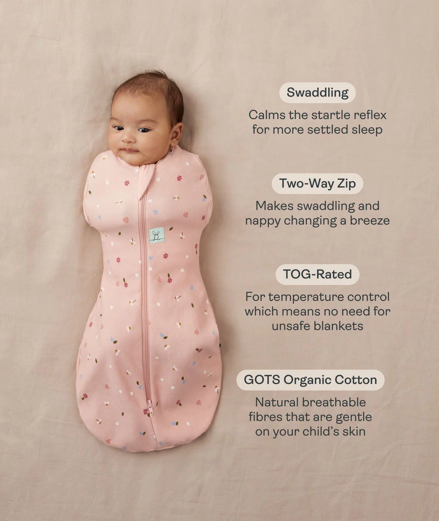 Cocoon Swaddle Bag 2.5TOG - Oatmeal Marle