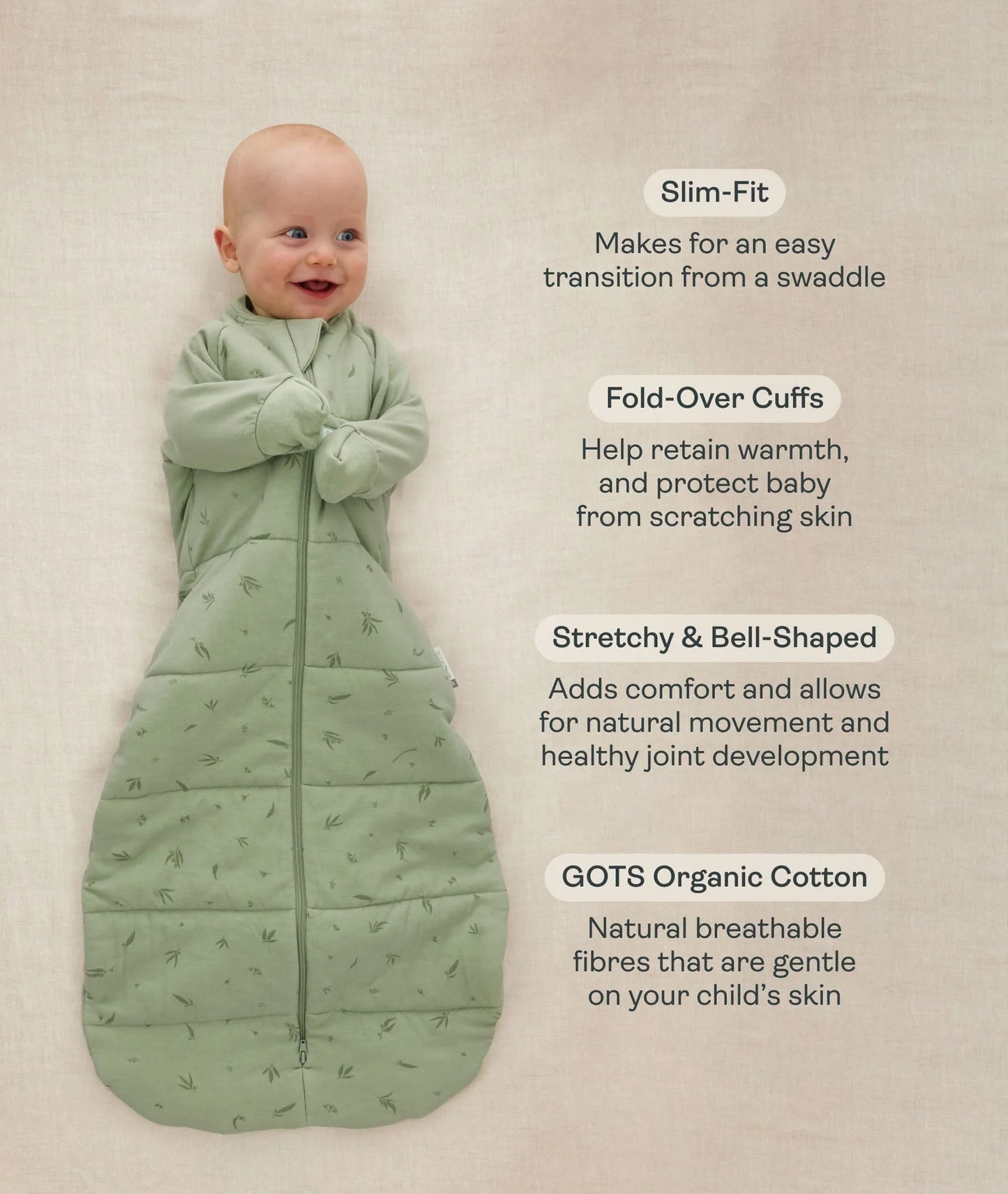 Jersey Sleeping Bag L/Sleeve 3.5 TOG - Oatmeal Marle