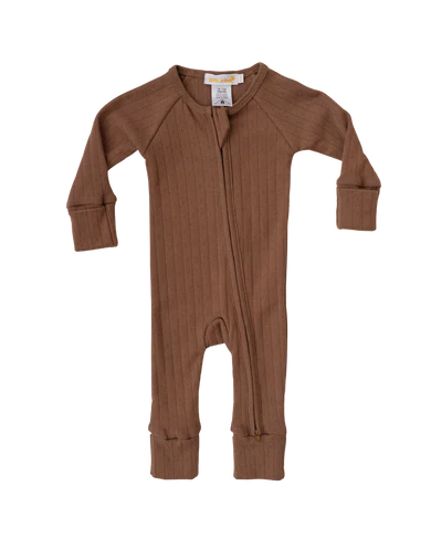 Essential Zip Romper - Chocolate