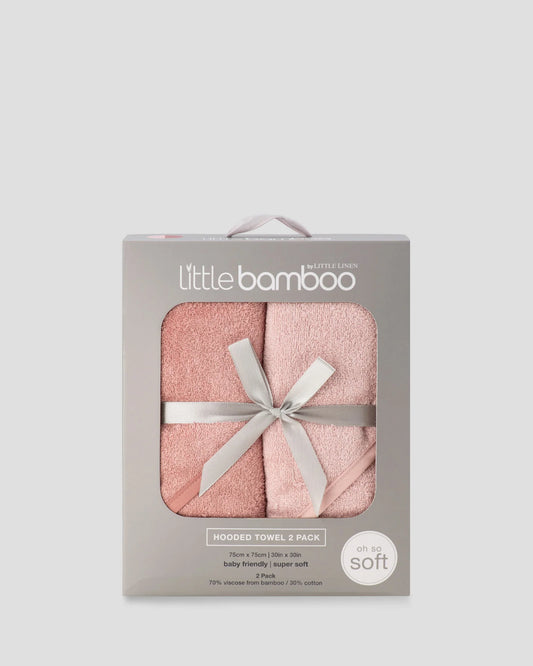 Baby Hooded Towels 2PK - Dusty Rose