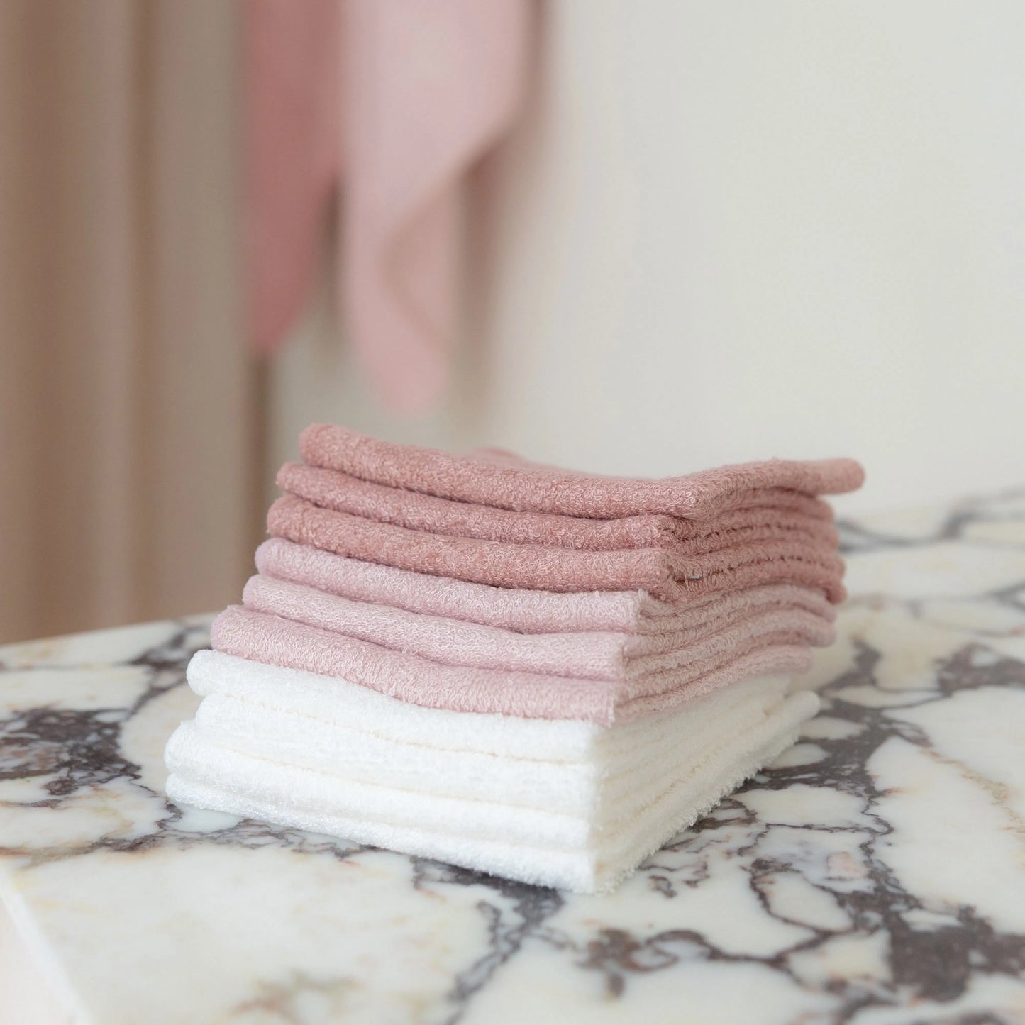 Baby Towelling Washers 10PK - Dusty Rose
