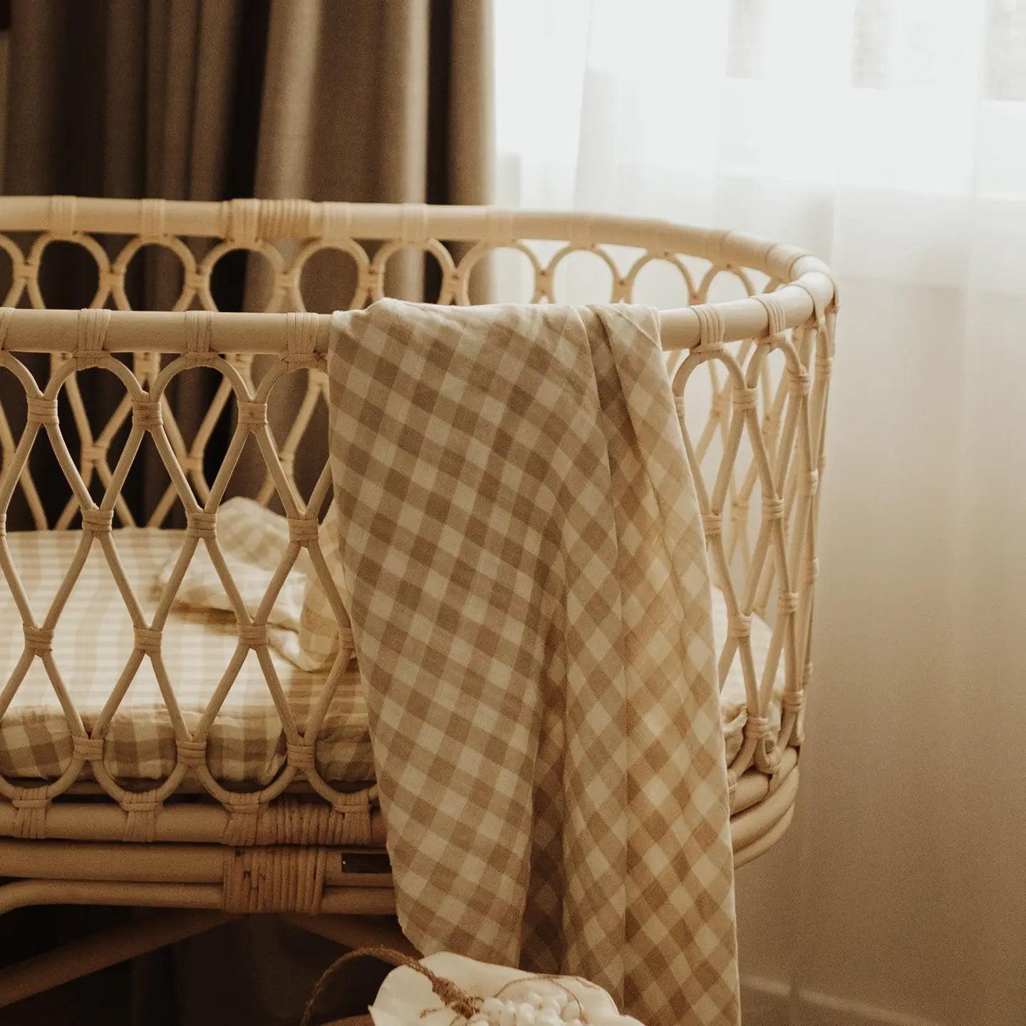 Classic Gingham Muslin Baby Swaddle