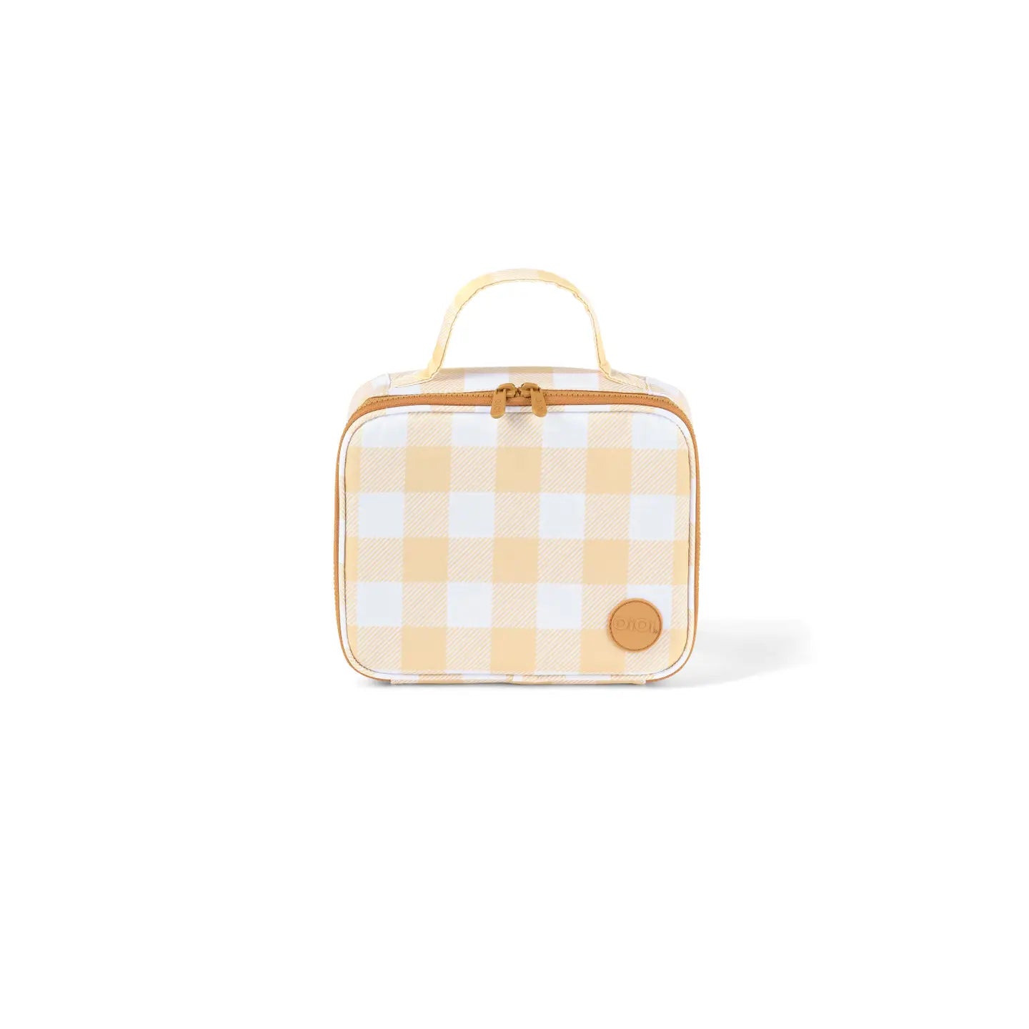 Mini Insulated Lunch Bag - Beige Gingham