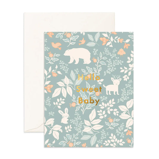 Card - Hello Sweet Baby Sage