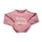 'Hello World' Chunky Knit Jumper - Peony