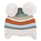Knitted Stripe Pom Pom Beanie - Mateo Multi