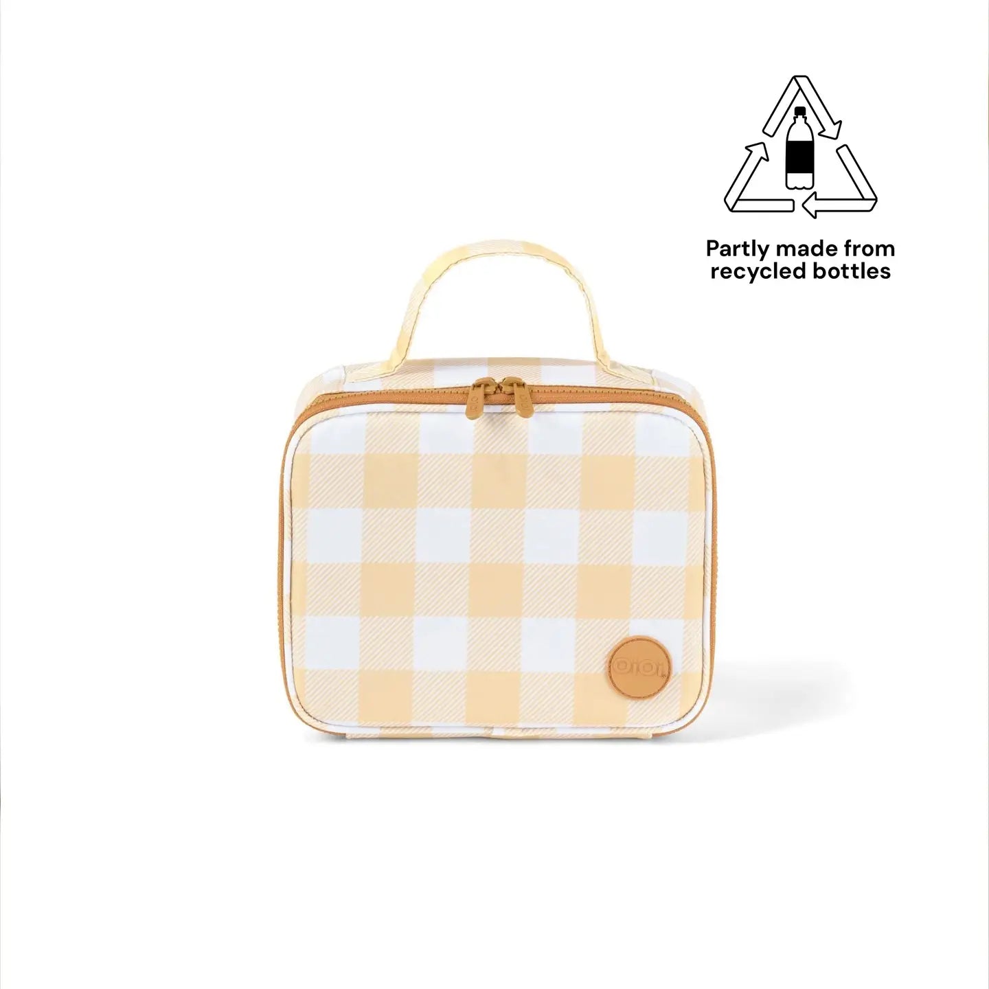 Mini Insulated Lunch Bag - Beige Gingham