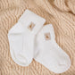 Cotton Ribbed Baby Socks 0-6M - Ivory