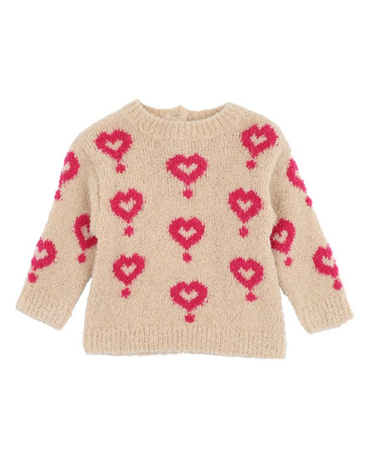 Girls Hearts Jumper - Multi