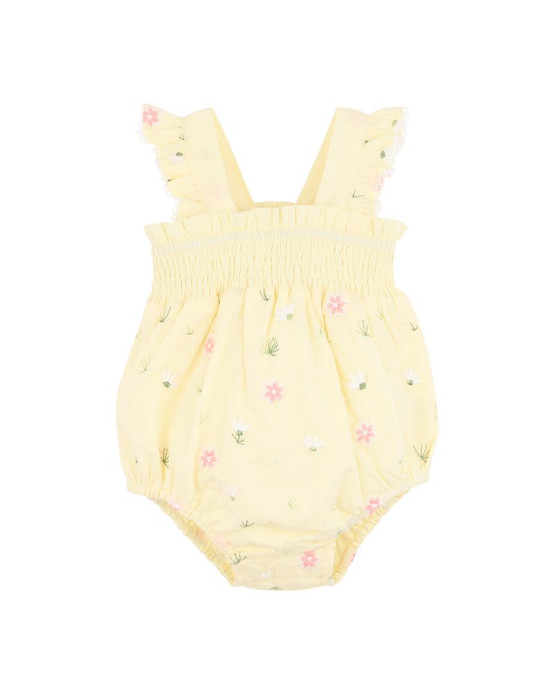 Pia All Over Embroidery Bodysuit - Lemon