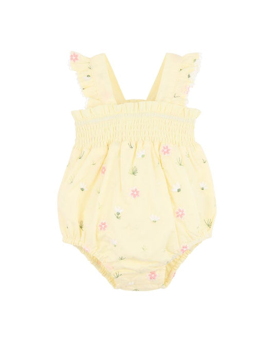 Pia All Over Embroidery Bodysuit - Lemon