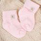 Cotton Ribbed Baby Socks 0-6M - Pink