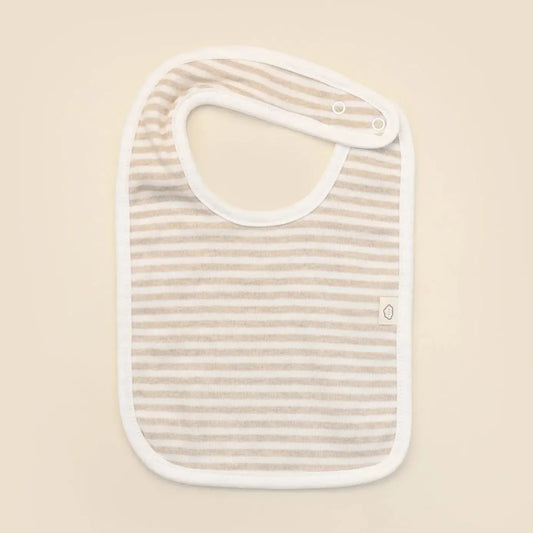 Organic Cotton Bib - Oat Stripes