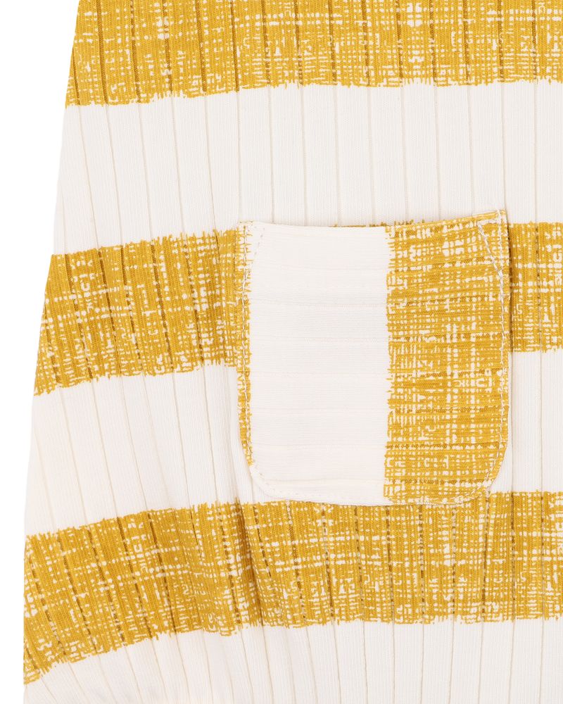 Sway Stripe Wide Rib Bodysuit - Mustard Stripe