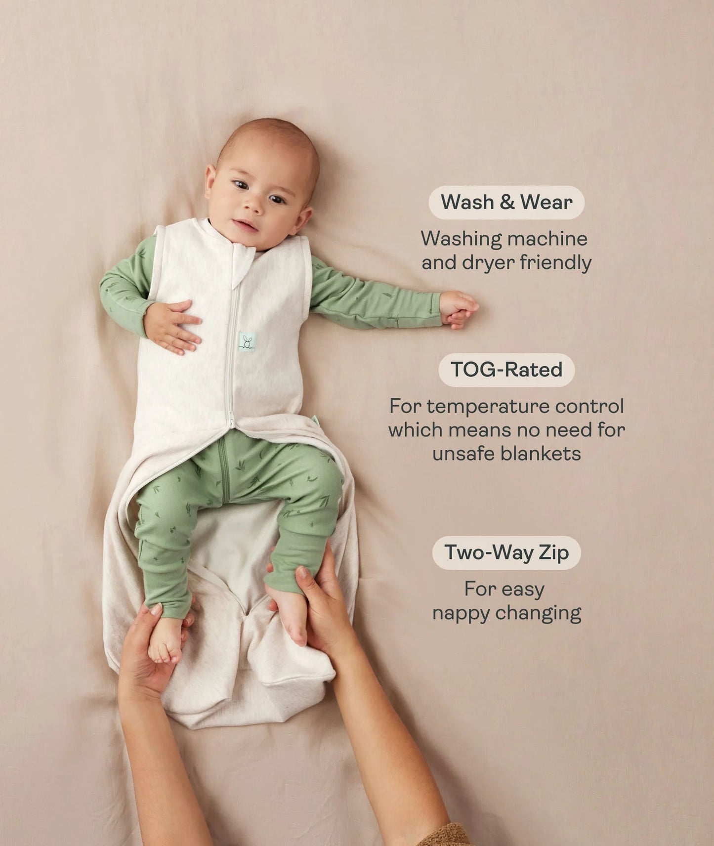 Jersey Sleeping Bag N/S 1.0 TOG - Oatmeal Marle