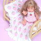 Strawberry Frilled Doll Blanket + Pillow Set