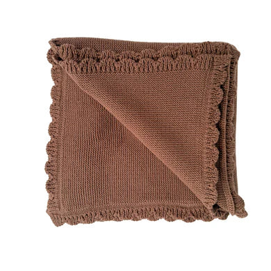Heirloom Knit Blanket - Chocolate