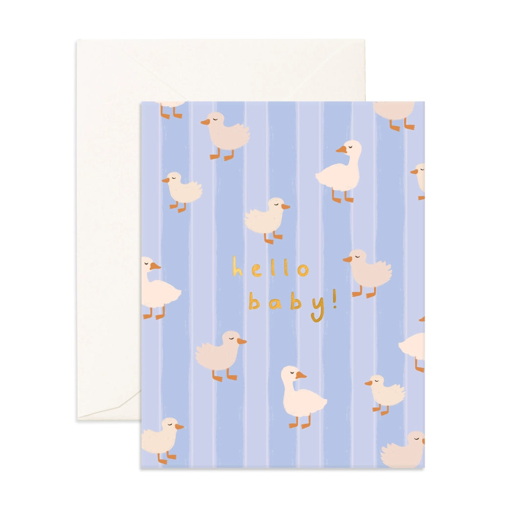 Card - Hello Baby Ducks Blue