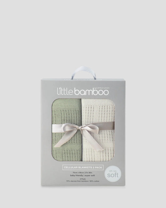 Baby Cellular Blanket 2Pk - Bayleaf