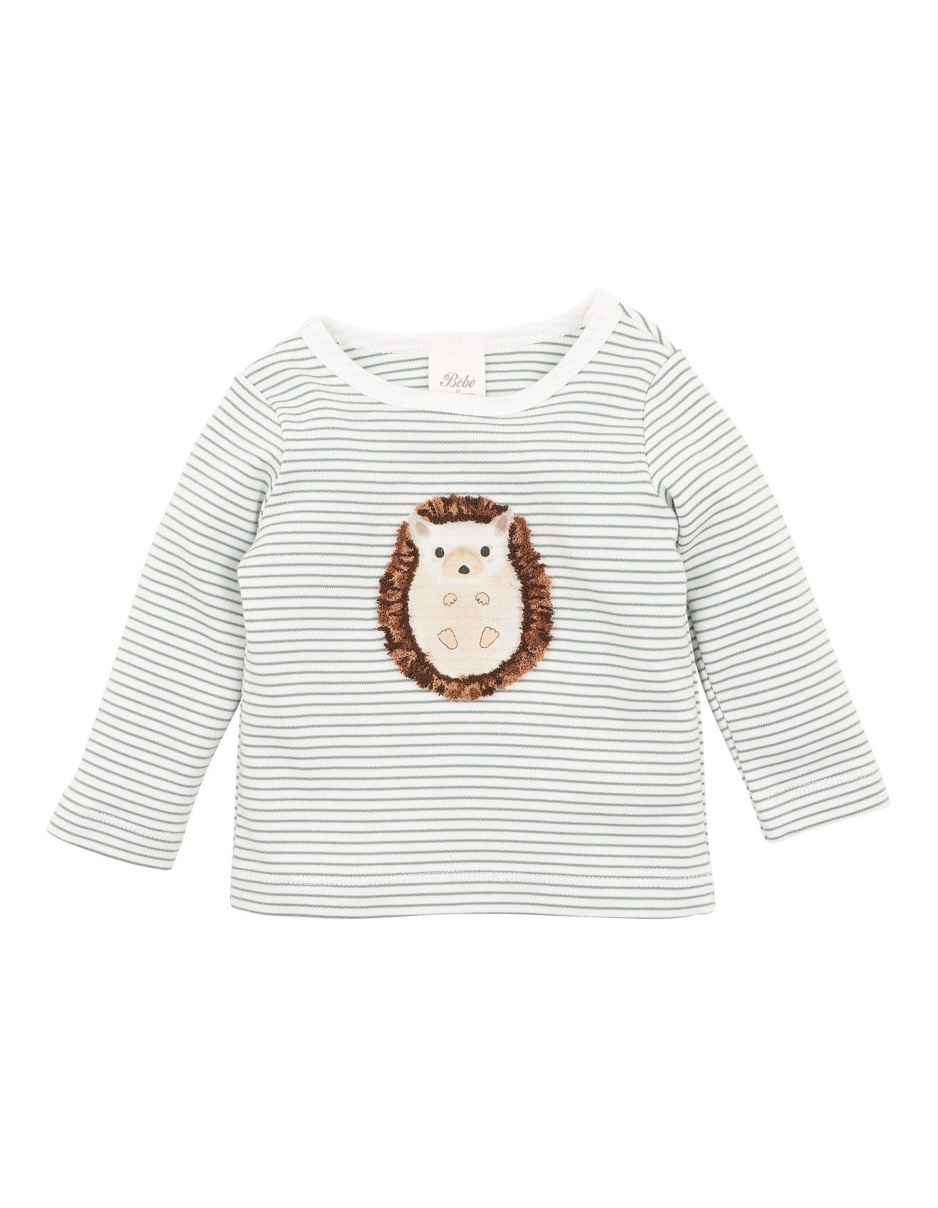 Toby Hedgehog Tee - Sage Stripe