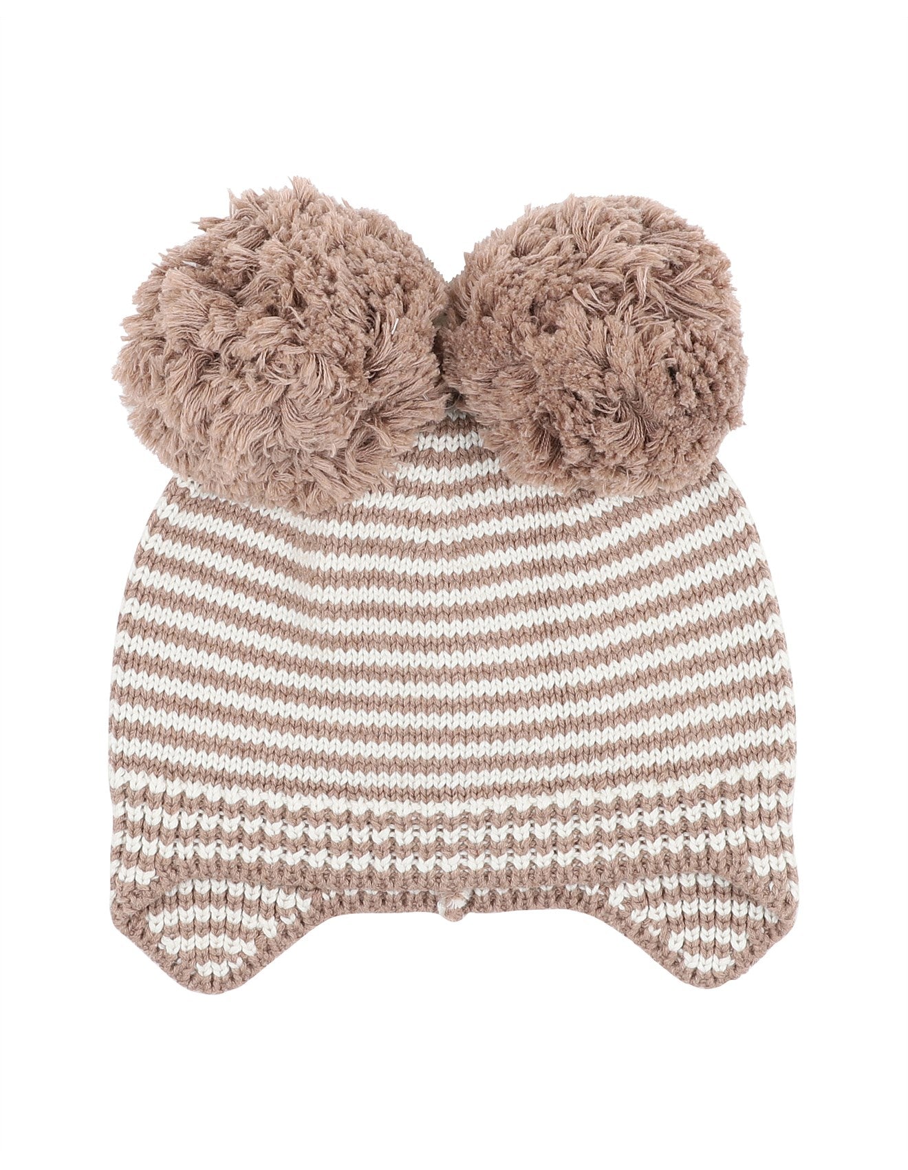 Bailey Pom Pom Beanie - Chestnut Stripe