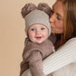 Bailey Pom Pom Beanie - Chestnut Stripe