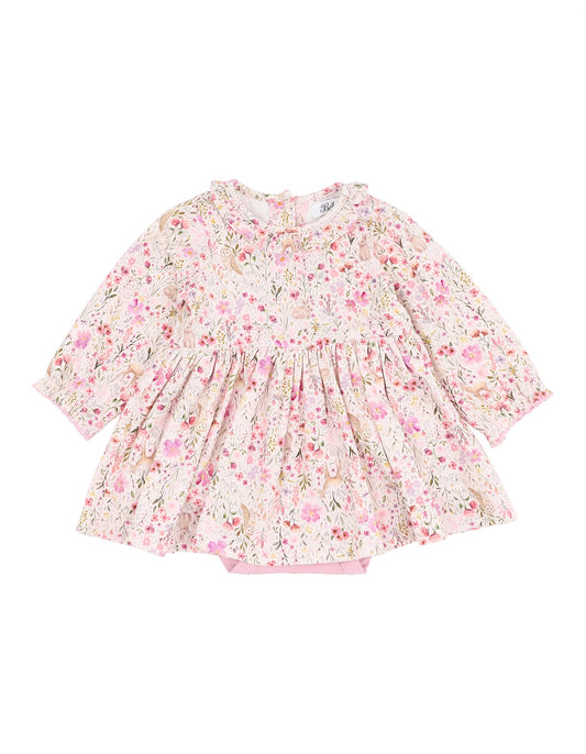 Flossy Print Overlay Dress
