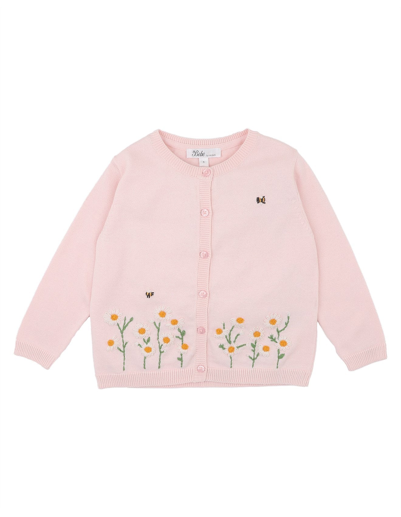 Tess Hand Embroidered Cardigan - Pale Pink