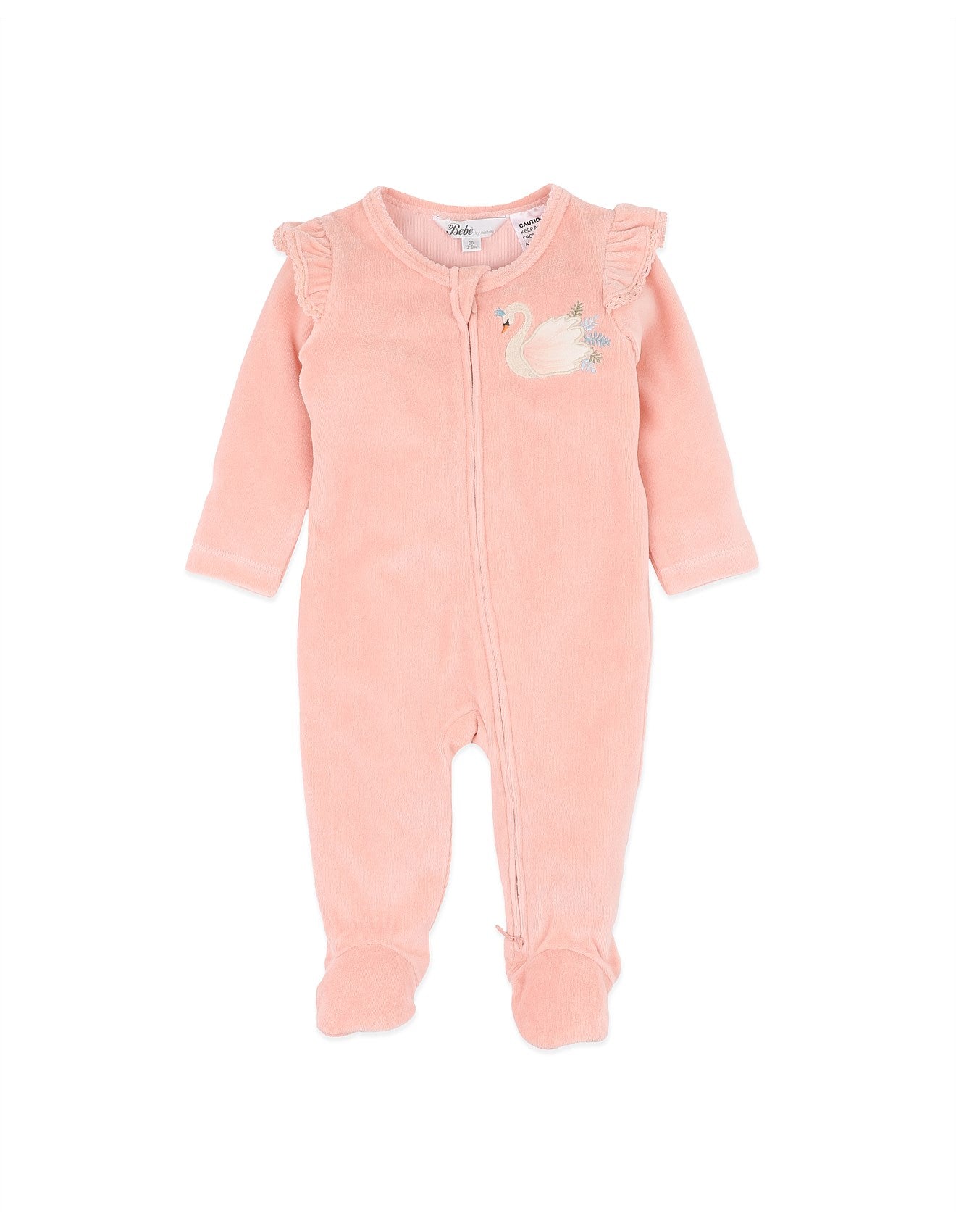 Gemma Velour Zip Onesie - Vintage Rose