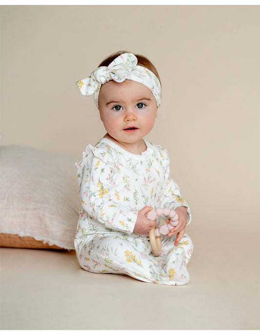 Charlie Wattle Zip Onesie - Wattle Print