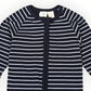 Striped Zip cotton Romper - Blue